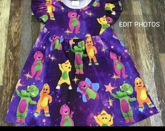 Girls Barney The Dinosaur Dress sizes 12/18 months, 2T, 3T, 4T, 5/6
