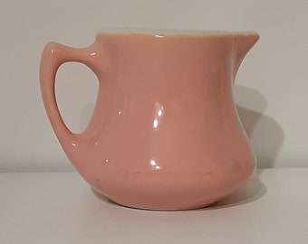 Hall Creamer - ceramic pink. Marked Hall. Made in USA. Vintage.