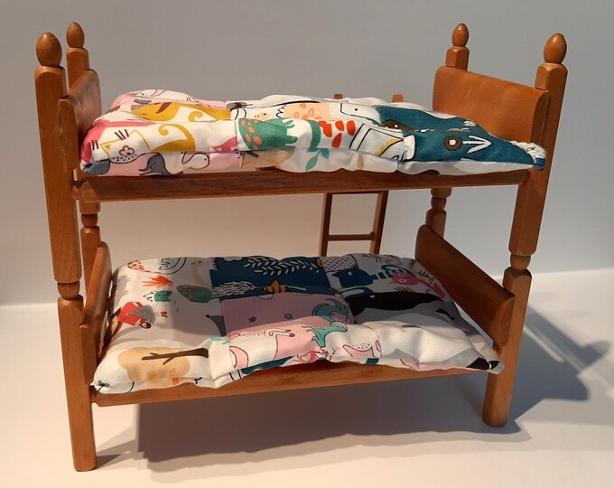 Strombecker Wooden Doll Bunk Bed Set 2 Beds With Matching Ladder
