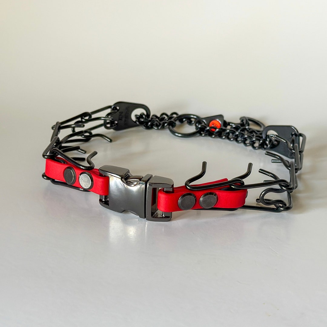 2.25mm Custom Black Prong Collar With Quick Release Buckle Etsy