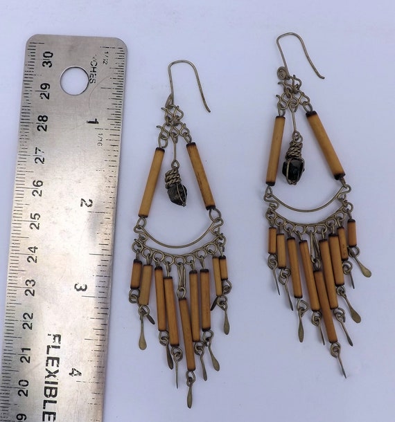 Wire and Bamboo Handmade Earrings - image 4