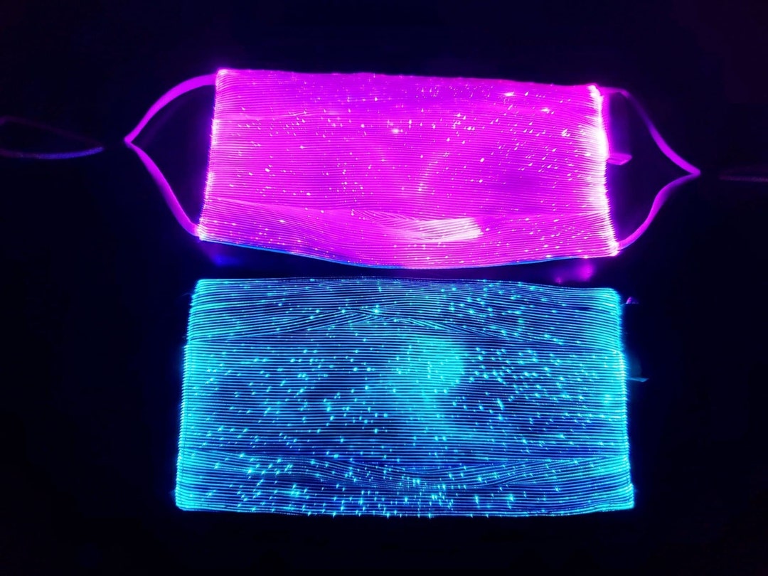 LED Face Mask 7color Changing, Light up Face Mask W/ Filter Pocket & Nose Wire, Glow in the