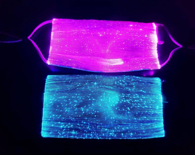 LED Face Mask 7color Changing, Light up Face Mask W/ Filter Pocket & Nose Wire, Glow in the