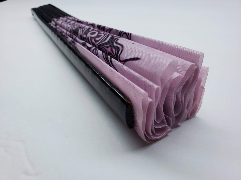 Pink Sacred Art and Dance Large Bamboo Hand Fan for Festivals Raves