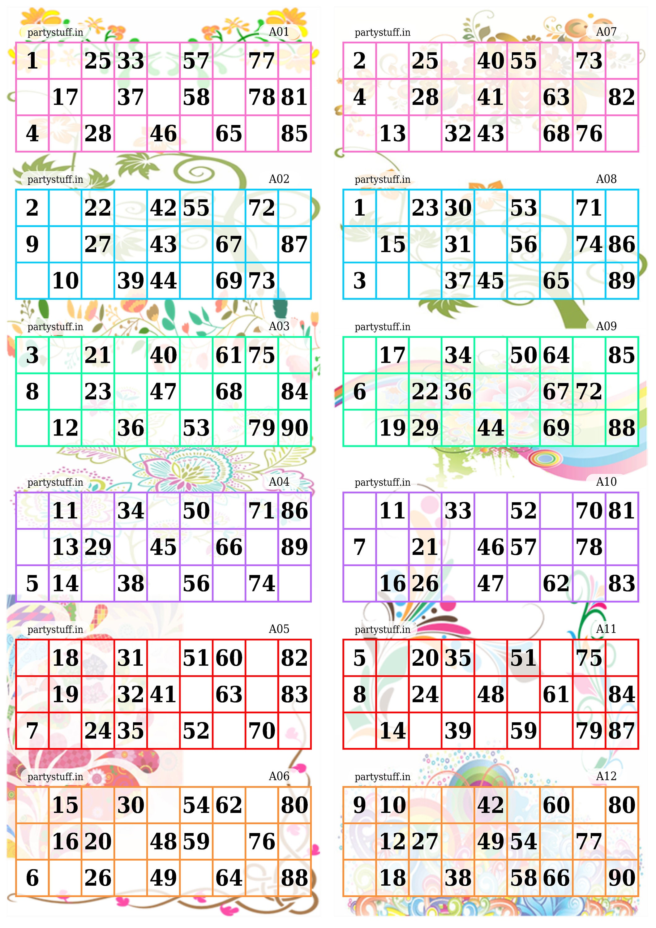 tambola tickets book pdf game lockdown etsy