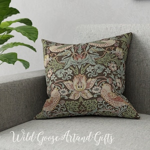 William Morris Strawberry Thief Pillow: Arts & Crafts Throw Pillow