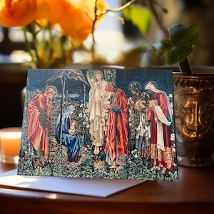 Conjunto de cartões de Natal, Cartões de Natal da Adoração dos Magos, Edward Burne-Jones, Caixa, Amigo, Cartões de Natal de Negócios Familiares