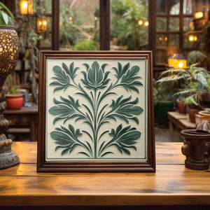 William De Morgan Floral Tile: Arts and Crafts Home Decor