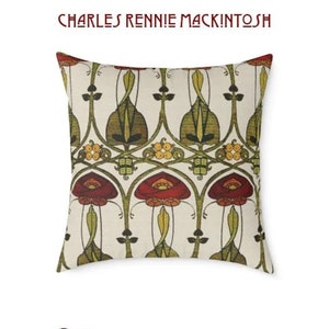Almohada Art Nouveau Glasgow Rose: Diseño de Charles Rennie Mackintosh