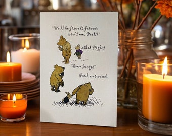 Winnie the Pooh Card: Friends Forever Greeting Card, Best Friends Greeting Card, Classic AA Milne, Friendship Card, Sweet Friendship Gift