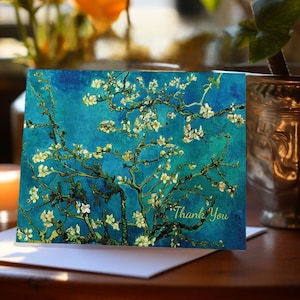 Tarjeta de agradecimiento, Vincent van Gogh, flor de almendro, tarjeta de arte floral, tarjeta de felicitación de agradecimiento, tarjeta de bellas artes, tarjeta para maestro, arte japonés