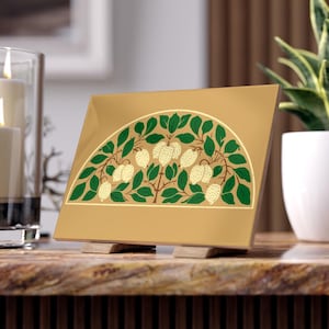 Azulejo fotográfico de cerámica con forma de limonero / Decoración botánica de pared } Decoración del hogar inspirada en el movimiento Arts and Crafts