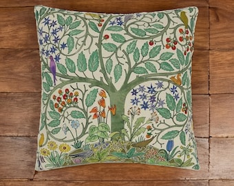Garden of Eden Accent Pillow: CFA Voysey Arts & Crafts Tree of Life