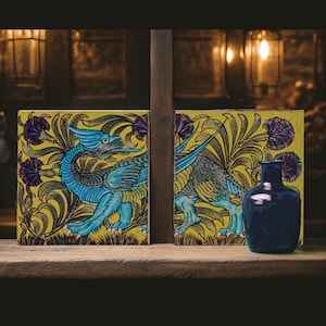 Dragon Tiles Craftsman Home Theme William De Morgan Arts and Crafts Bathroom and Kitchen Décor