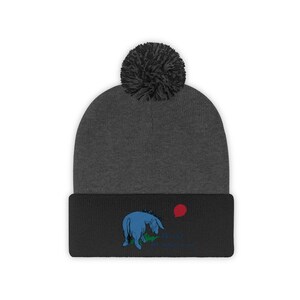Geborduurde Iejoor-beanie: Winnie de Pooh-pompomhoed