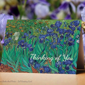 Carte Thinking of You, Vincent Van Gogh, Les Iris, Carte Iris, Carte de vœux A-7, Carte florale, Carte de qualité musée, Carte de vœux florale