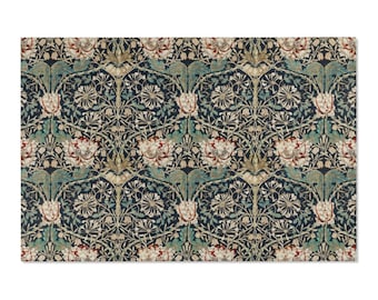 Alfombra William Morris, alfombra de área de madreselva, decoración del movimiento de artes y oficios
