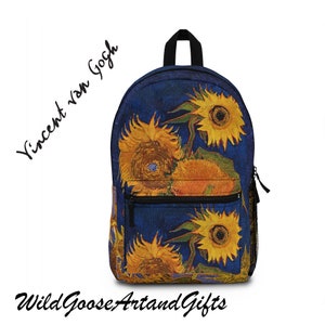 Sac à dos Van Gogh Sunflower : sac pour ordinateur portable pour professeur (fabriqué aux États-Unis)