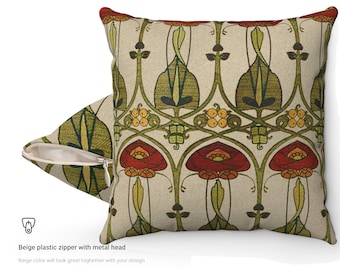 Art Nouveau Glasgow Rose Pillow: Charles Rennie Mackintosh Decor