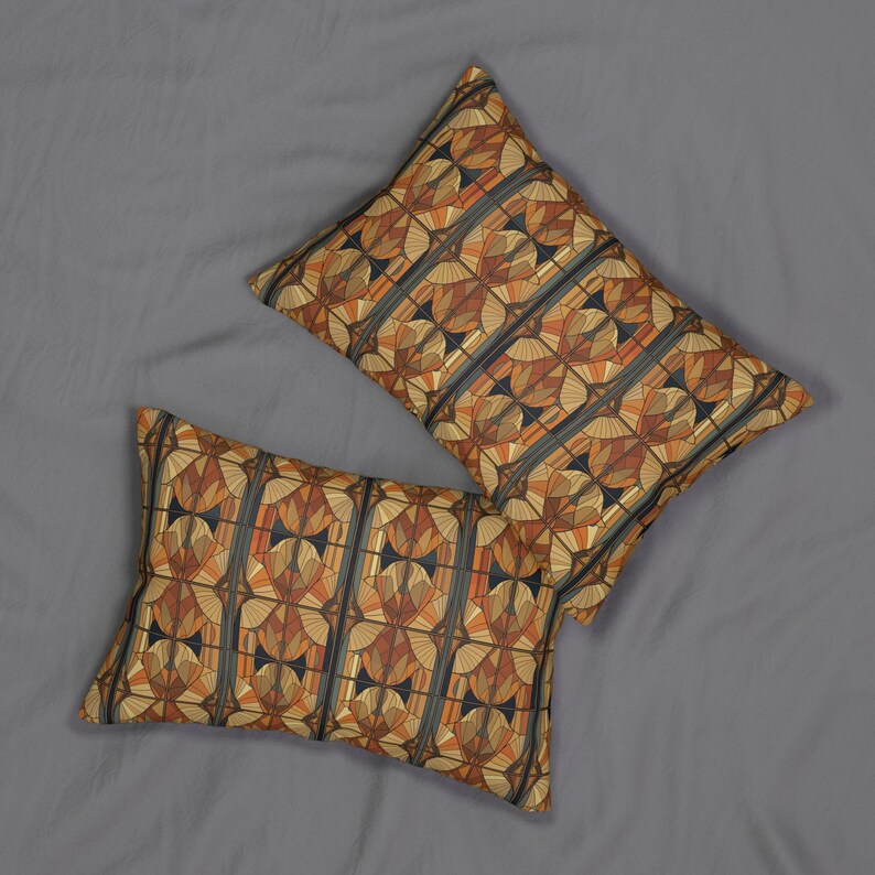 WildGooseArtandGifts Ginkgo Leaf Lumbar Pillow - Thumbnail 3