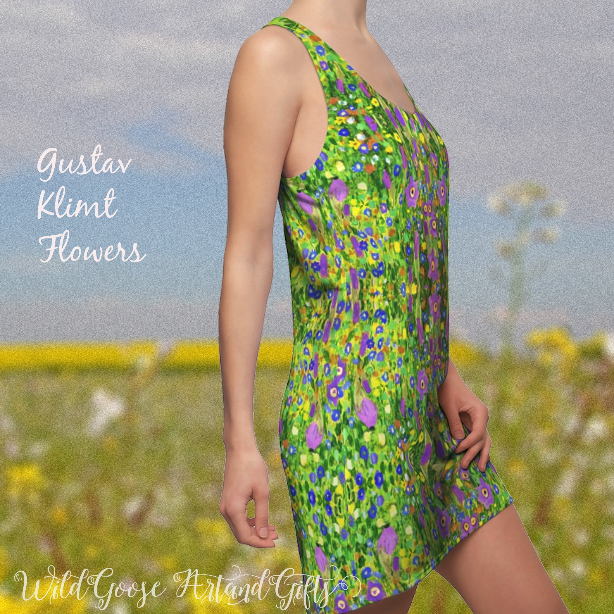 Blueprint materiale bjerg Flower Dress Colorful Dress Gustav Klimt Women's - Etsy Israel