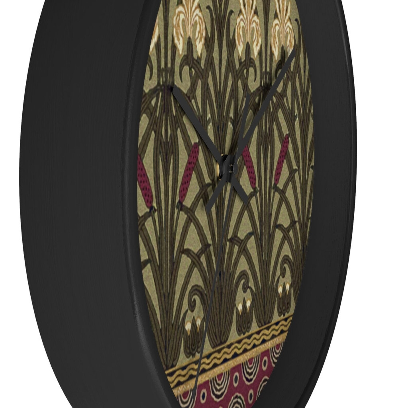 Art Nouveau Wall Clock Art Nouveau Clock Iris Wall Clock Etsy