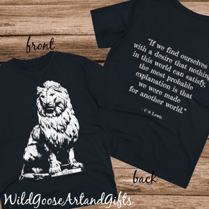 T-shirt Aslan Lion: Quote van CS Lewis, inspirerend katoenen T-shirt