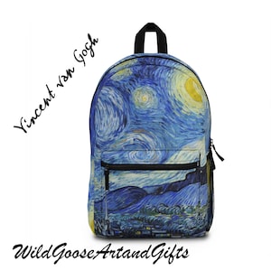 Teacher Backpack, College Backpack, Starry Night Backpack, Vincent van Gogh, Van Gogh Gift, Back to School, Teacher Bag, Art Teacher Gift