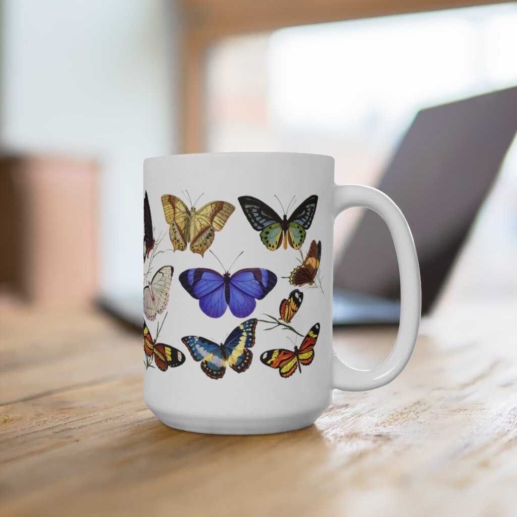 vlinder keramische mok grote keramische thee mok handgemaakte oversized vlinder koffie mok handgeschilderd Kleding Herenkleding Overhemden & T-shirts Overhemden 