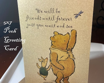 Winnie the Pooh Friends Forever Card: Classic Pooh, Best Friend Card, Encouragement Card, Care Card, Friends Forever Greeting Card