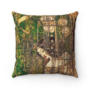 Almohada de madera de sauce de Margaret MacDonald: decoración Art Nouveau escocesa