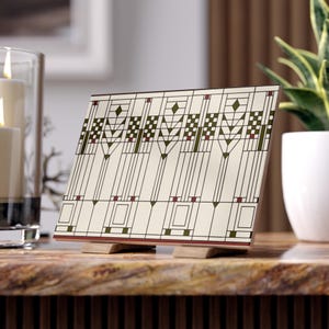Frank Lloyd Wright Geometrical Ceramic Tile: Craftsman Decor