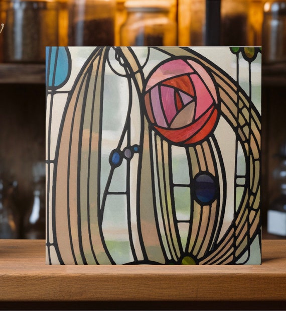 Glasgow Rose Tile Craftsman Home Charles Rennie Mackintosh Theme Art Nouveau Décor