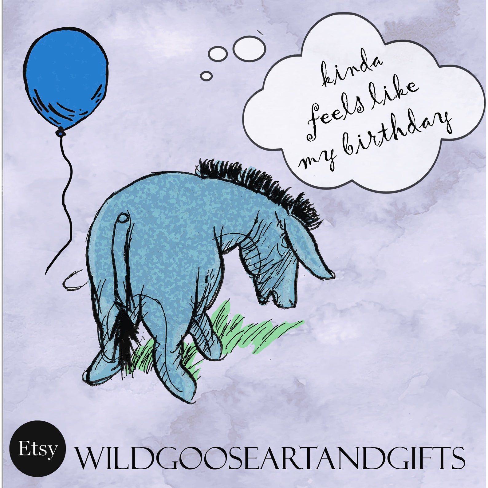 Eeyore Birthday Card Funny Birthday Encouraging Birthday Etsy