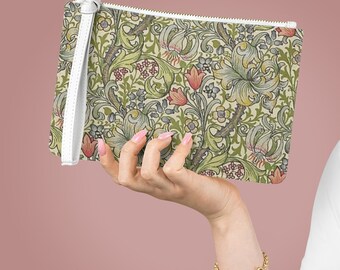 Floral Clutch Bag, Floral Evening Bag, Golden Lily, William Morris Bag, Henry Dearle Design, Woman's Floral Hand Bag