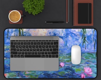 Monet Water Lilies Desk Mat: Personalized Home Office Workspace