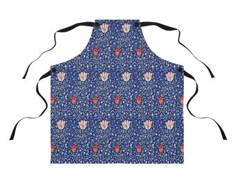 Blue Apron William Morris Medway Kitchen Lightweight Apron, Stylish Cooking Wear,Arts and Crafts Movement