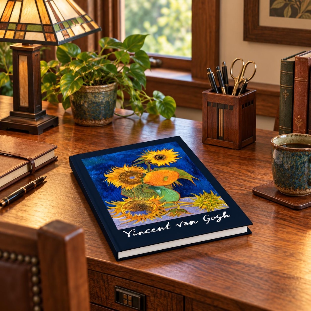 Vincent Van Gogh Sunflowers Journal | Ruled Line Notebook - Etsy