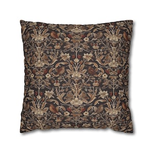 William Morris Strawberry Thief Pillow: Vintage Floral Design, Double Sided