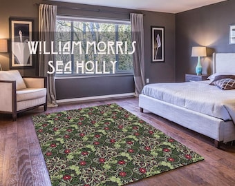 Alfombra Sea Holly de William Morris: Alfombra de chenilla Arts & Crafts