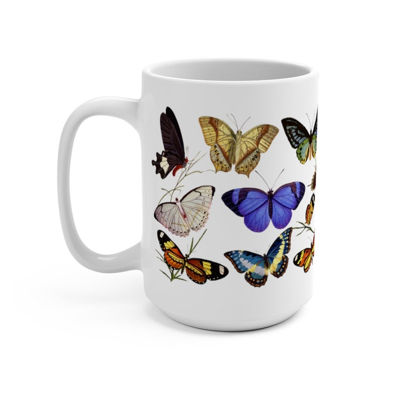 Butterfly Mug Ceramic Butterfly Mug Colorful Butterfly Gift Etsy