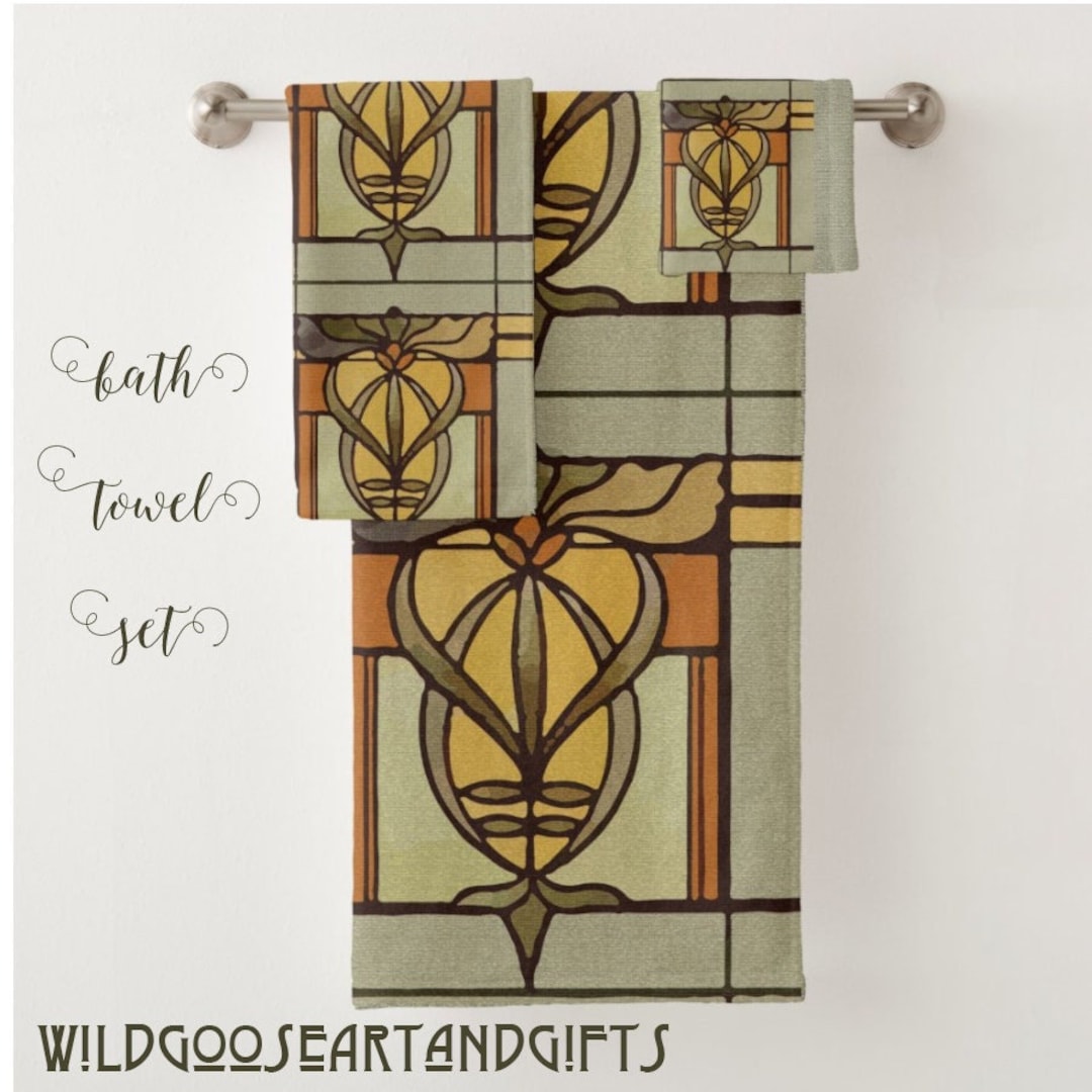 Art Nouveau Bathroom, Bath Towel Set, Bath Towels, Art Nouveau Towels