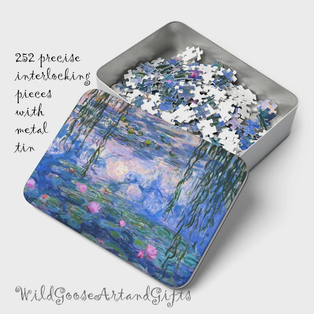 Monet Water Lily Puzzle: 252-piece Jigsaw in Metal Tin - Etsy