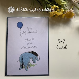 2024 Lustige Abschlusskarte, Eeyore-Abschlusskarte, College-Abschluss, Schulabschluß, klassische Pooh-Karte, danke für das Abschlussgeschenk