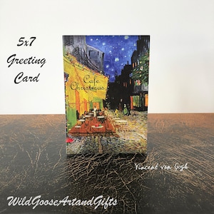 Café Natal, conjunto de cartões de Natal, Natal Van Gogh, cartão de Natal para amantes de café, cartão de férias, cartão de arte famosa, cartão de férias divertido