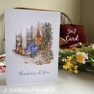 Cartão de chá de bebê, cartão pensando em você, cartão Peter Rabbit, cartão Beatrix Potter, cartão de lembrança, cartão de felicitações para crianças, novo cartão de bebê
