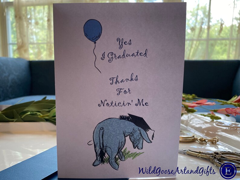 Funny Eeyore Graduation Card: Classic Pooh Gift (5x7) - Etsy