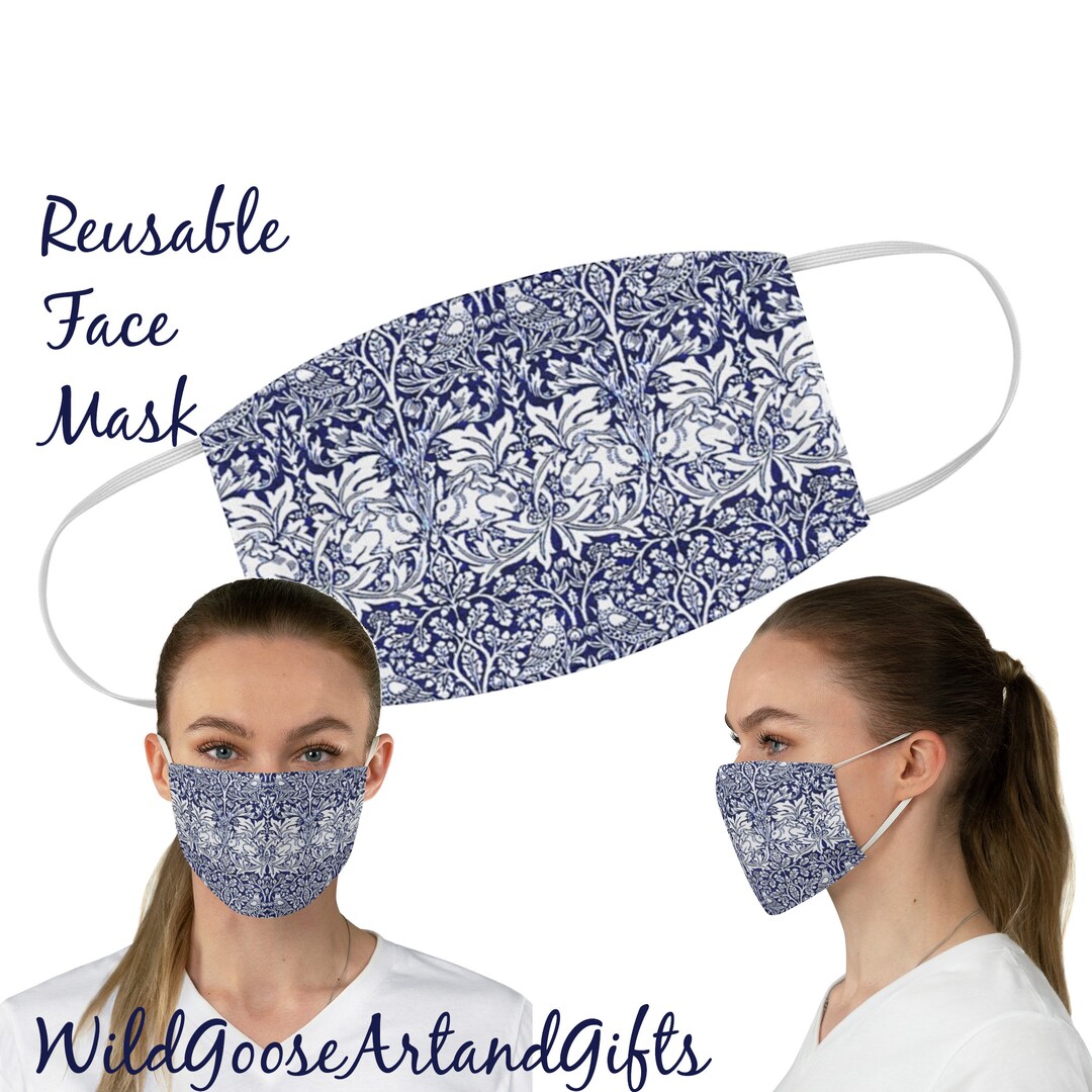 Rabbit Face Mask Arts and Crafts Movement Fabric Face Mask Etsy