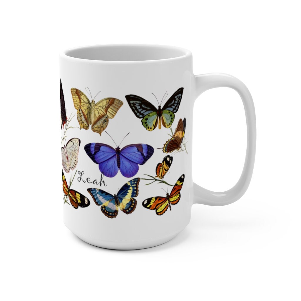 Butterfly Mug Ceramic Butterfly Mug Colorful Butterfly Gift Etsy