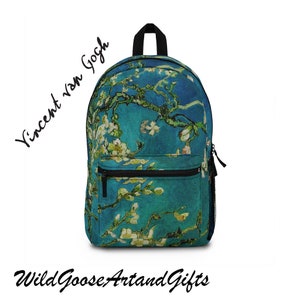 Sac à dos en fleur d&#39;amandier, sac Van Gogh, sac à dos Vincent van Gogh, sac à dos floral (fabriqué aux États-Unis), sac de professeur, cadeau personnalisé pour professeur